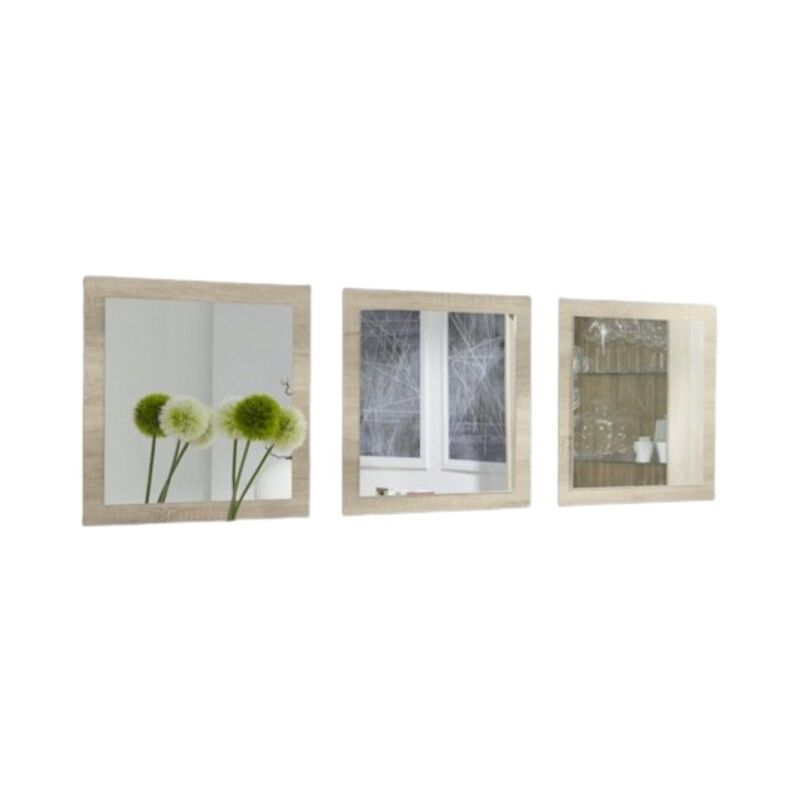 foto del prodotto meublorama set di 3 specchi malmo colore sonoma 60x60x3