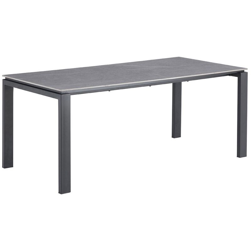foto del prodotto meublorama - tavolo da pranzo per 8 persone collezione athena. lunghezza 180cm con piano di 12mm in pietra grigia effetto cemento.