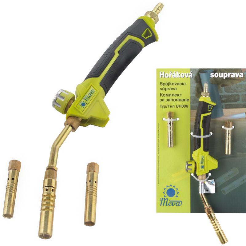 foto del prodotto meva cannello a gas per saldatura a stagno. gas gpl a saldatura forte set di 3 ugelli 1,4 2,1 kw