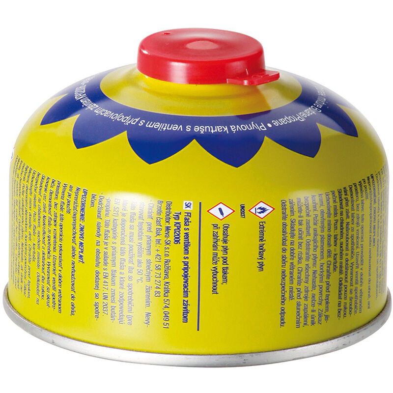 foto del prodotto meva cartuccia gas con valvola e filettatura per fornello turistico pb 100g