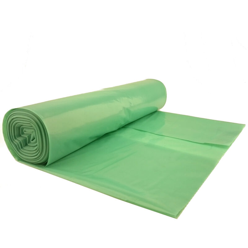 foto del prodotto meva sacchi per la spazzatura spessi 50 micron. rotolo durevole 25 pz. verde 120l
