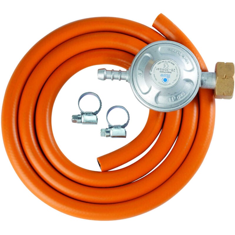 foto del prodotto meva set per collegamento bombole gas gpl, riduttore 37 mbar, 1,5 mt