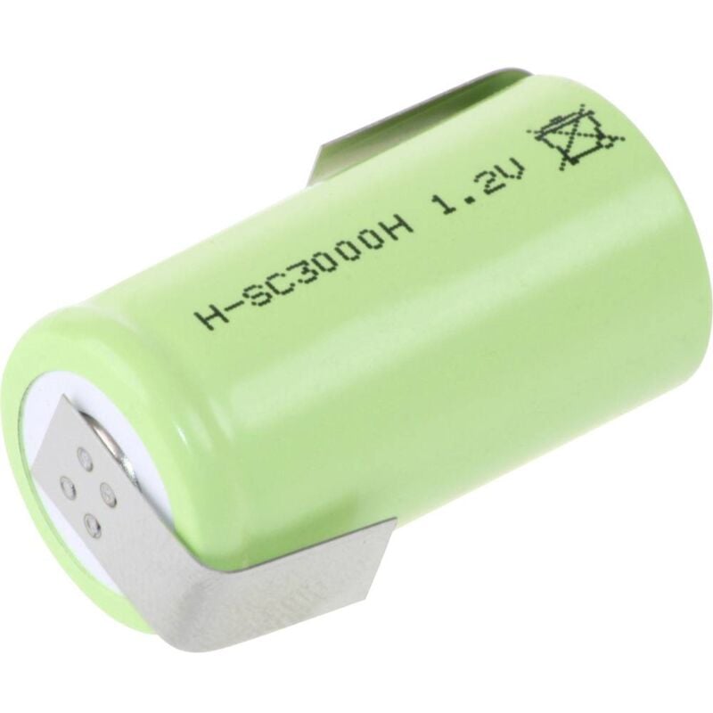 foto del prodotto mexcel sc3000h batteria ricaricabile speciale sub c adatto alle alte temperature, linguette a saldare a z, flat top ni