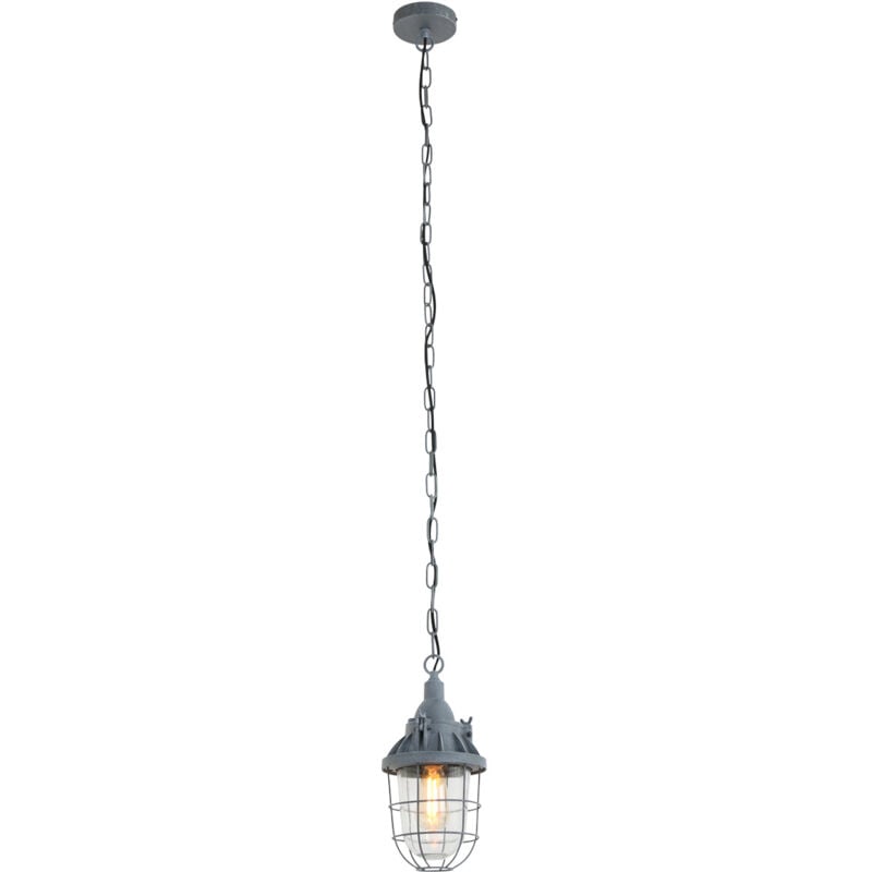 foto del prodotto mexlite lampada a sospensione ebbe grigio vetro metallo 