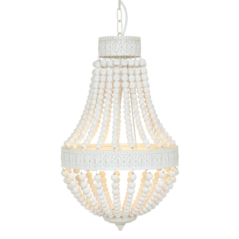 foto del prodotto mexlite lampada a sospensione ella bianco legno metallo 