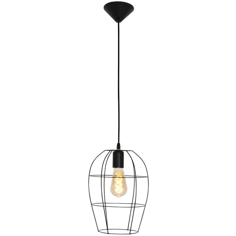 foto del prodotto mexlite lampada a sospensione minimalics nero metallo 