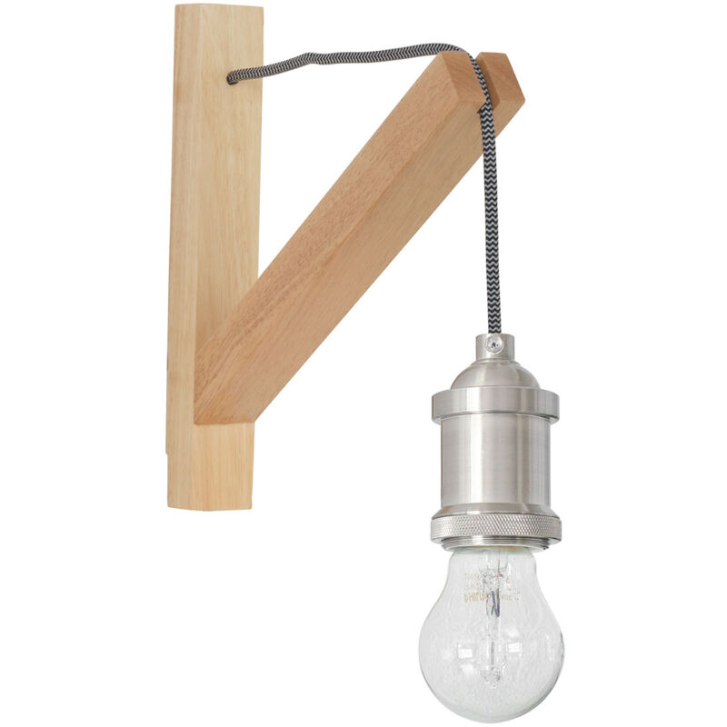 foto del prodotto mexlite lampada da parete dion marrone legno e27 