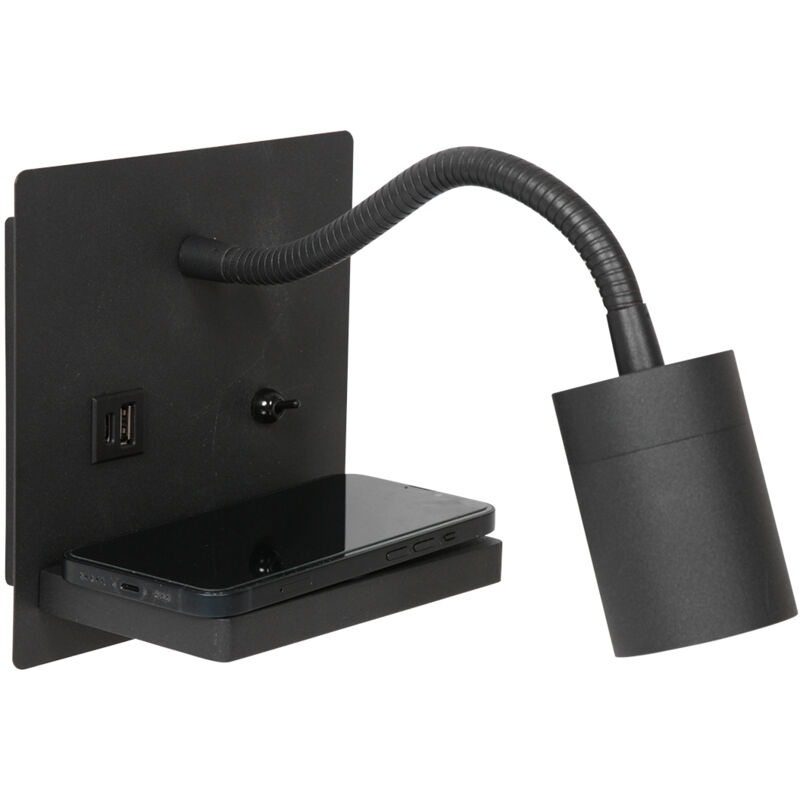 foto del prodotto mexlite lampada da parete upround nero metallo lampada