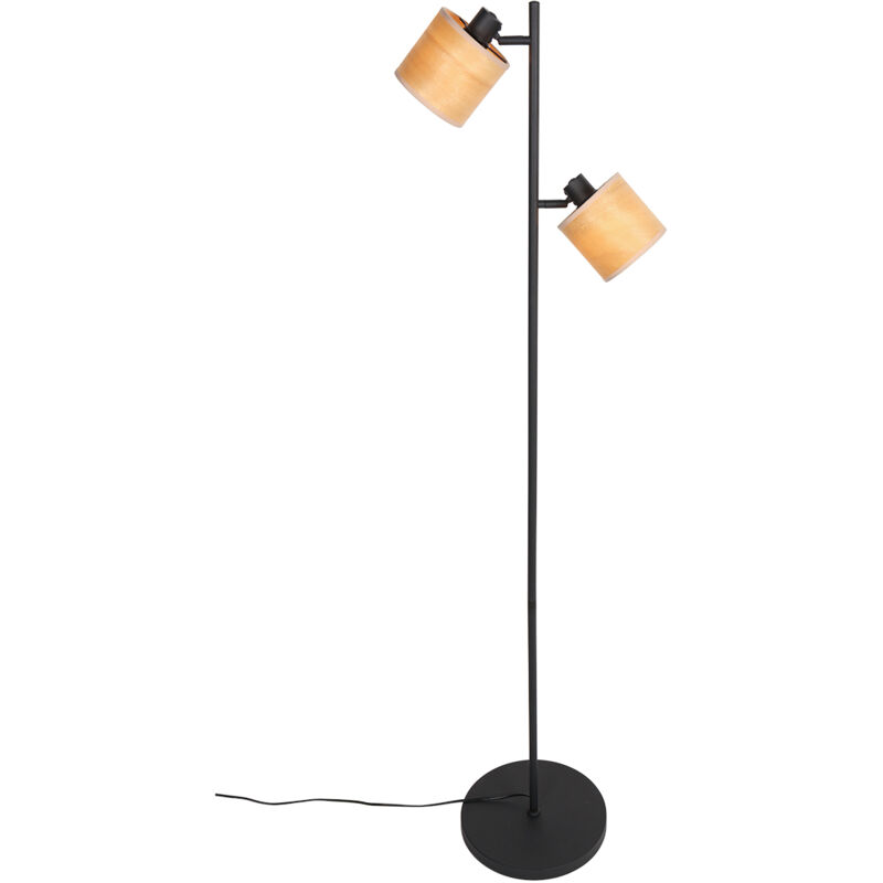 foto del prodotto mexlite lampada da terra bambus nero bamb 28cm e14