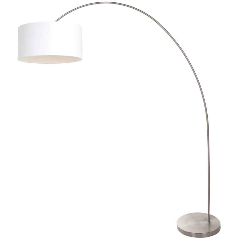 foto del prodotto mexlite - lampada da terra - solva - acciaio - lino metallo -