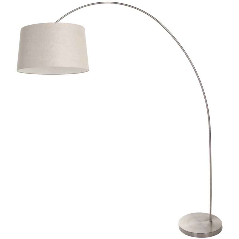 foto del prodotto mexlite - lampada da terra - solva - acciaio - lino metallo -