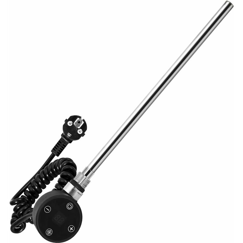 foto del prodotto meykoers resistenza elettrica per radiatore, 600 watt nero elemento riscaldante termostato regolatore per scaldasalviette termoarredo