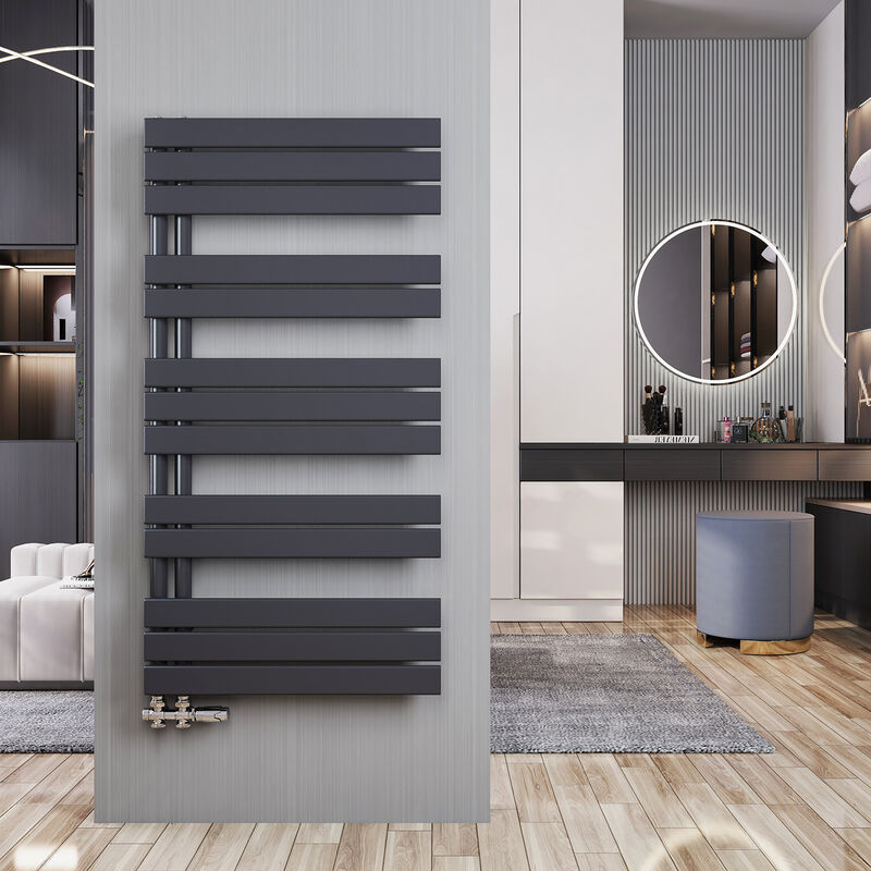 foto del prodotto meykoers scaldasalviette acqua calda antracite termoarredo 1176x600mm radiatore connessione laterale, 726 w