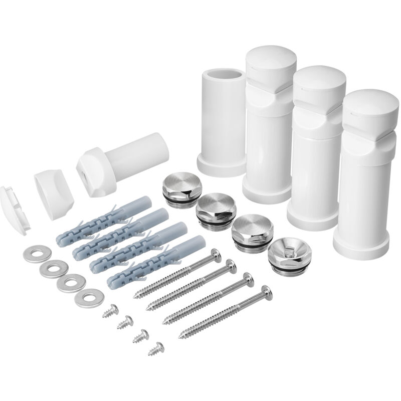 foto del prodotto meykoers staffa bianco per radiatore da bagno, supporti abs montaggio per scaldasalviette, per termoarredo distanza tra i tubi da 37a 40 mm