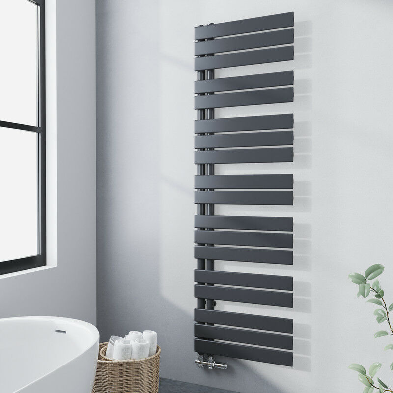 foto del prodotto meykoers termoarredo bagno scaldasalviette antracite 1662x500mm radiatore acqua calda design laterale scaldasalviette, connessione laterale