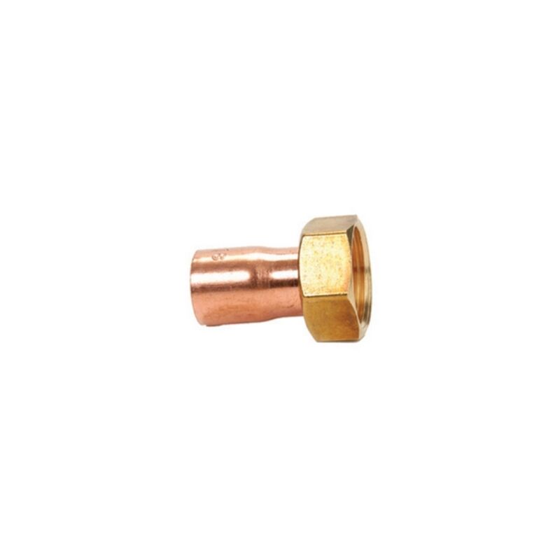 foto del prodotto mezzo bocchettone rame ff con dado girevole 1 2 x 16 ibp