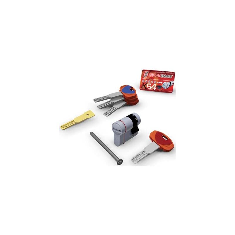 foto del prodotto mezzo cilindro sagomato evo k64 hand securemme cromo satinato chiavi 3 mm 40 30 10