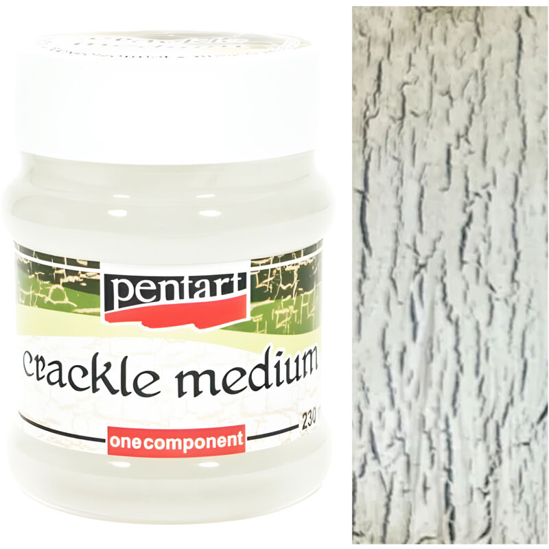 foto del prodotto mezzo di vernice screpolante per vernici per decoupage, vernice craquel pentart 230 ml
