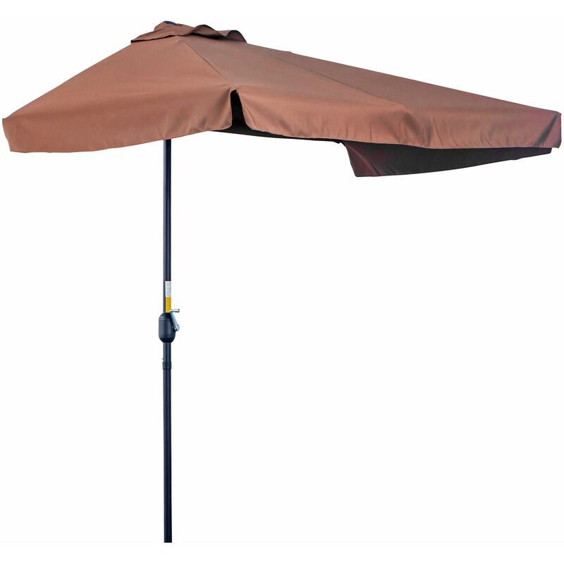 foto del prodotto mezzo ombrellone da giardino 230x130x249 cm in metallo e poliestere caff 