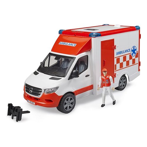 foto del prodotto mezzo primo soccorso bruder 02676 mercedes sprinter ambulanza con auti