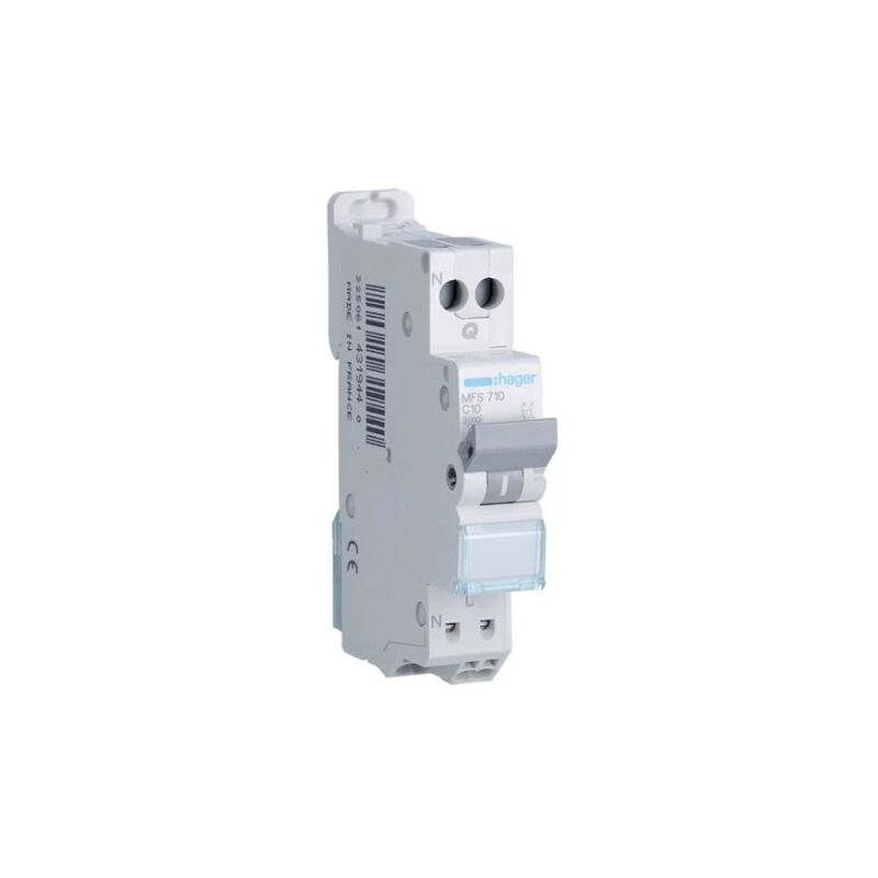 foto del prodotto mfs716 interruttore monofase 1p n 3ka c 16a auto hager