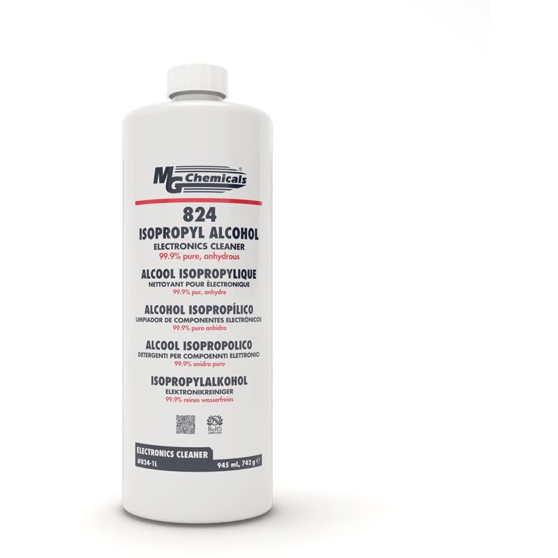 foto del prodotto mg chemicals 824 detergente per componenti elettronici con alcol isopropilico al 99,9 , flacone di liquido da 945 ml, 1 litro