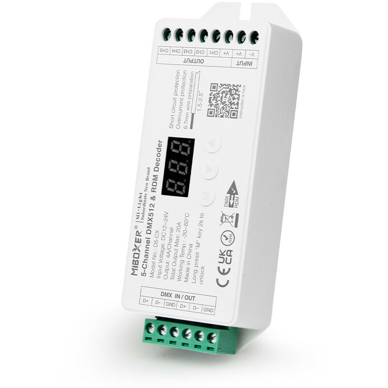 foto del prodotto mi light controller led rgb cct dc12 24v 4a ch dmx512 d5 cx
