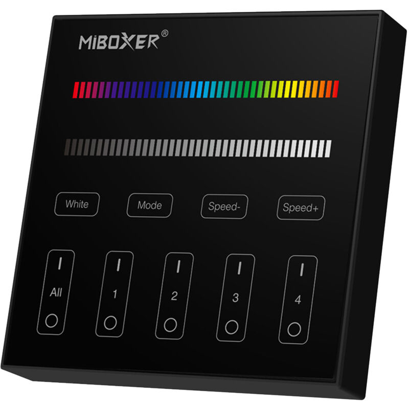 foto del prodotto mi light pannello di controllo touch rgb e rgbw 4 zone nero milight