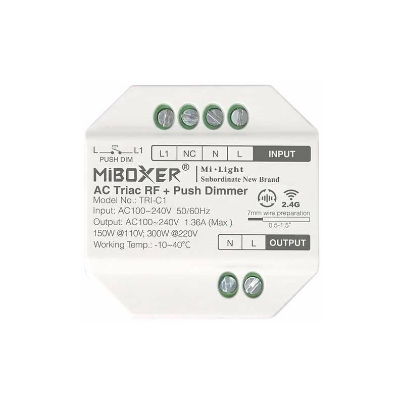 foto del prodotto mi light variante triac 230v 300w telecomando tri c1 pulsante