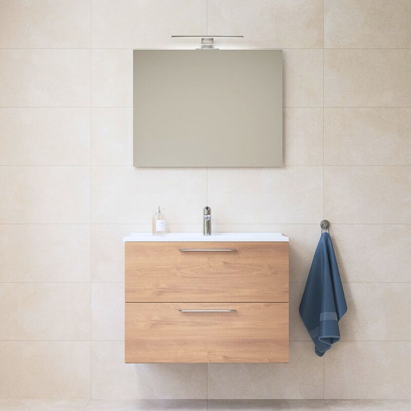 foto del prodotto mia mobile 59x61x39,5 cm per bagno con specchio, lavabo e illuminazione a led, antracite lucido miaset60a - vitra