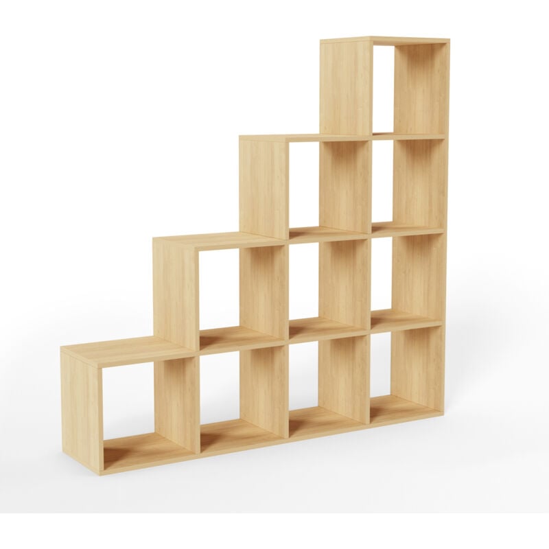 foto del prodotto miadomodo libreria scaffale a cubi 10 scompartimenti, in mdf, 129,5x29x129,5 cm, rovere sonoma biblioteca mobile per libri, cubi arredo,