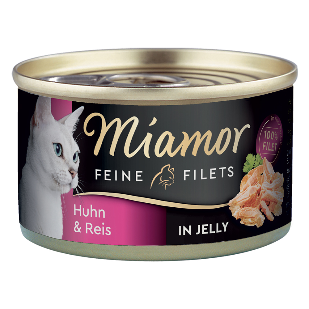 foto del prodotto miamor delicato filetto in gelatina lattine 6 x 100 g pollo riso