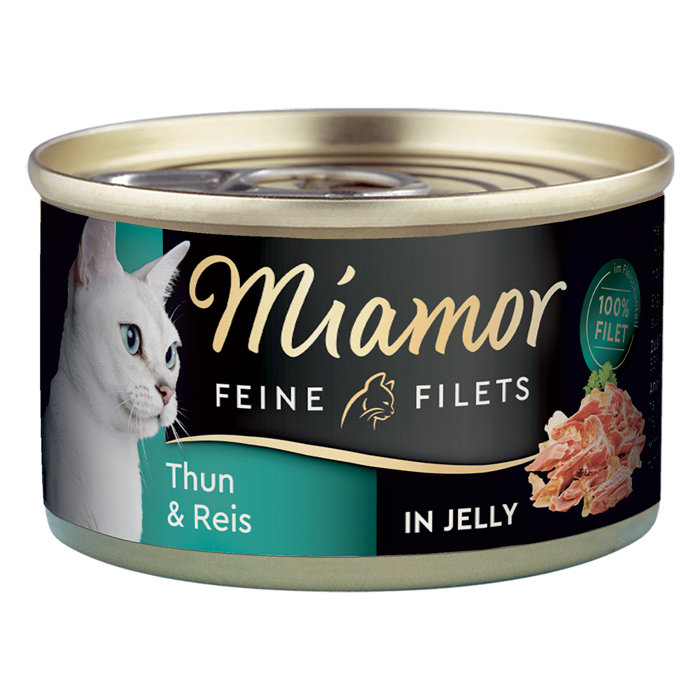 foto del prodotto miamor delicato filetto in gelatina lattine 6 x 100 g tonno chiaro riso