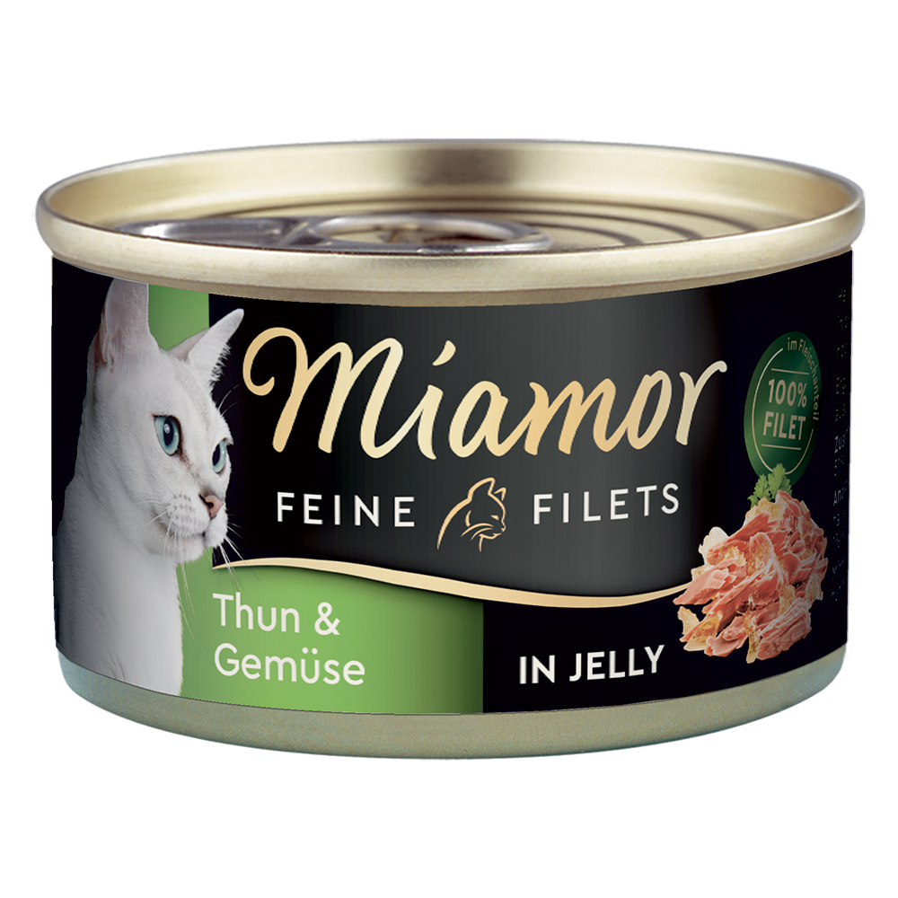 foto del prodotto miamor delicato filetto in gelatina lattine 6 x 100 g tonno chiaro verdure
