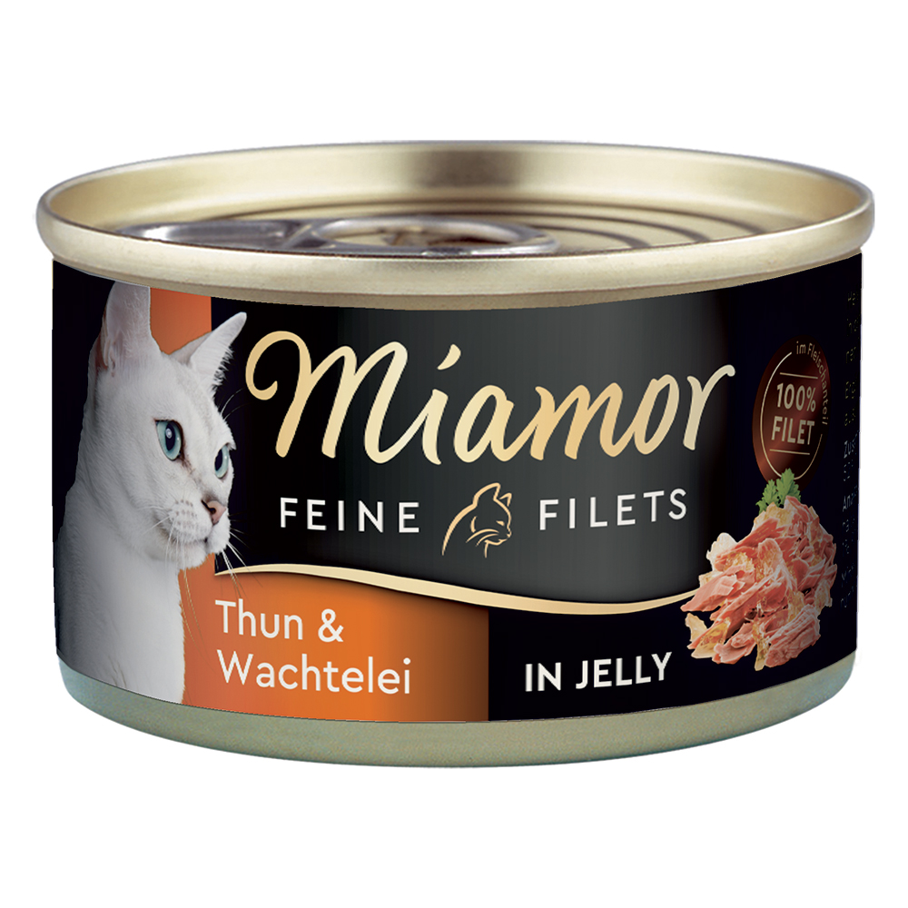 foto del prodotto miamor delicato filetto in gelatina lattine 6 x 100 g tonno uova di quaglia