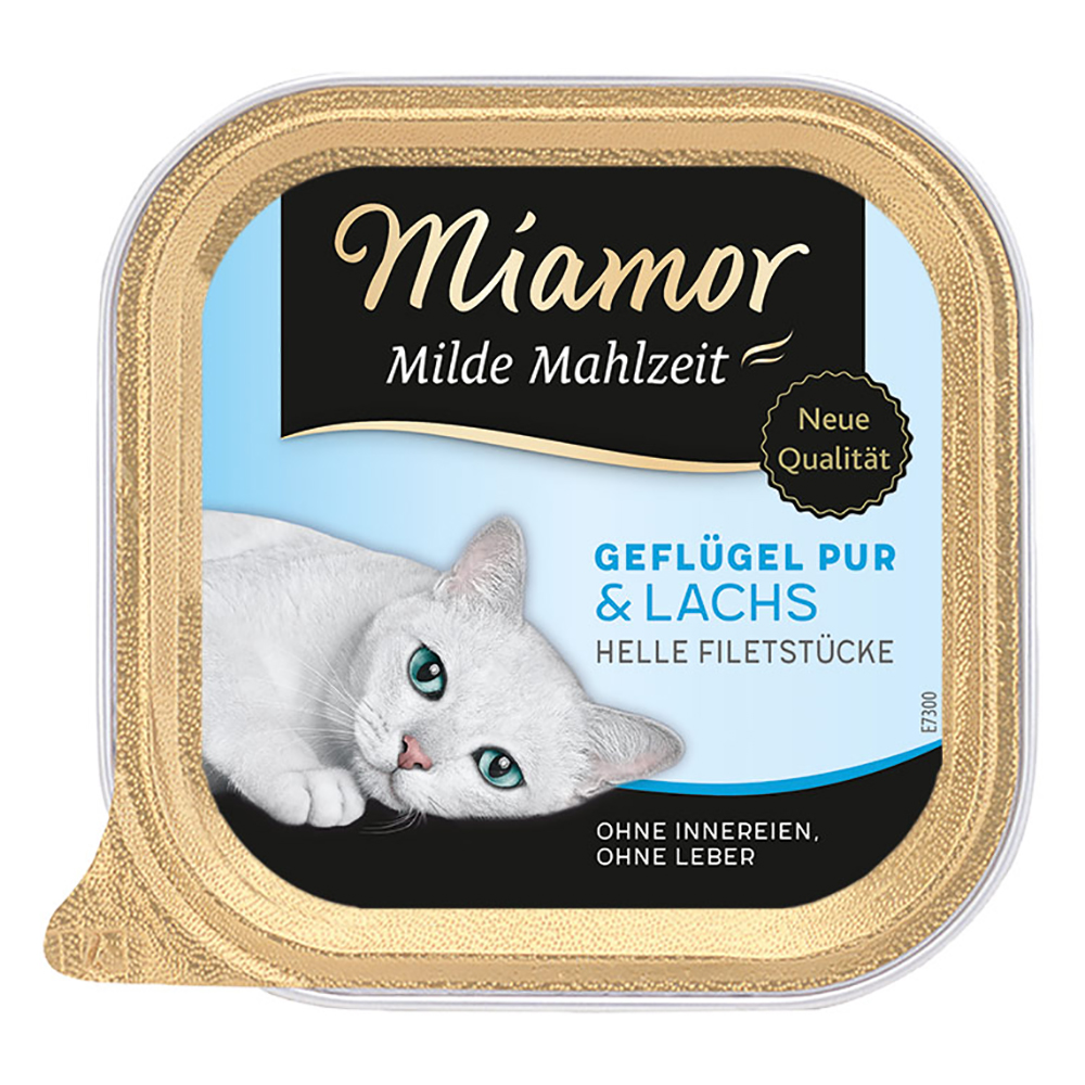 foto del prodotto miamor pasto delicato 6 x 100 g alimento umido per gatti pollo puro salmone