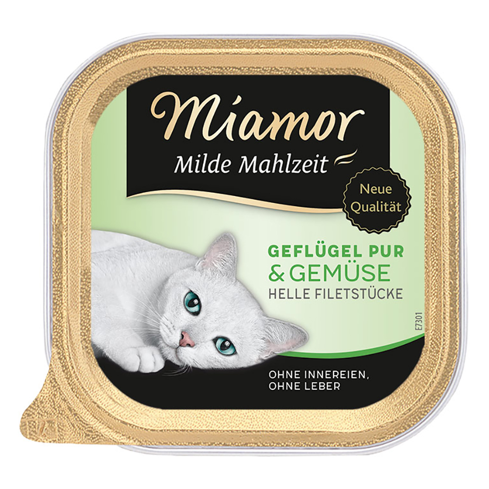 foto del prodotto miamor pasto delicato 6 x 100 g alimento umido per gatti pollo puro verdure