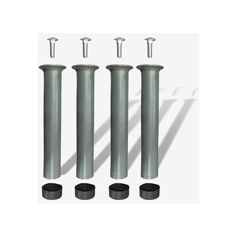 foto del prodotto miasuite - kit piedi in ferro per rete a doghe - con tappo antiscivolo 35 cm