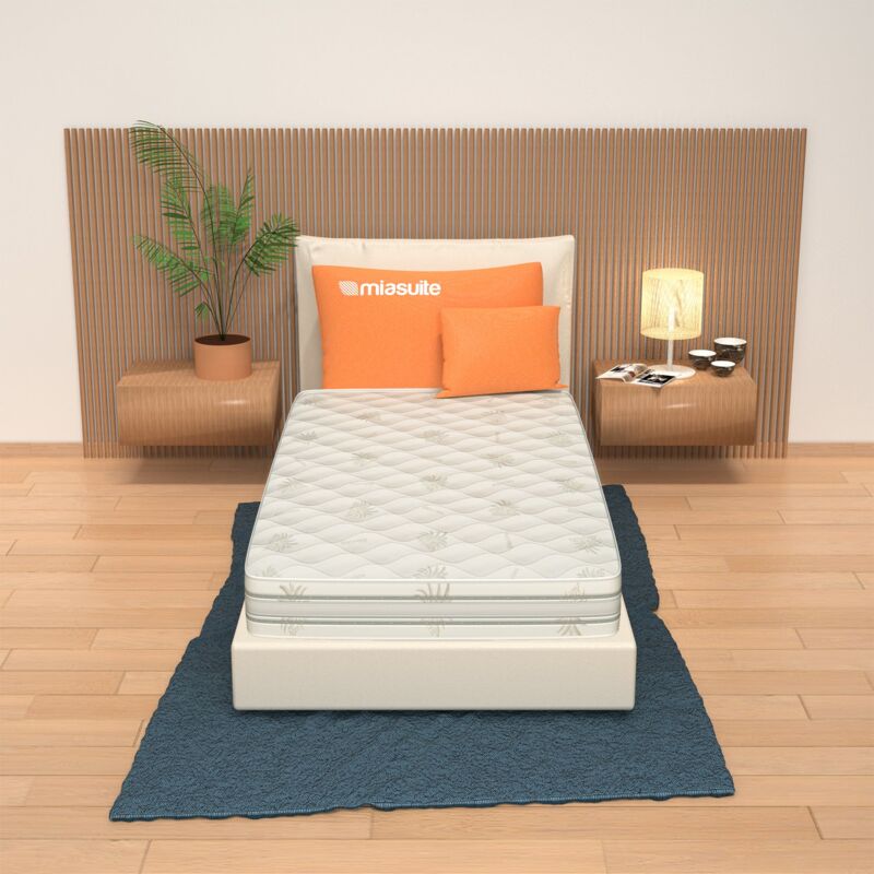 foto del prodotto miasuite materasso singolo 80x190, alto 18 cm, multionda memory, gel relaxa, sfoderabile, rivestimento aloe vera arcobaleno
