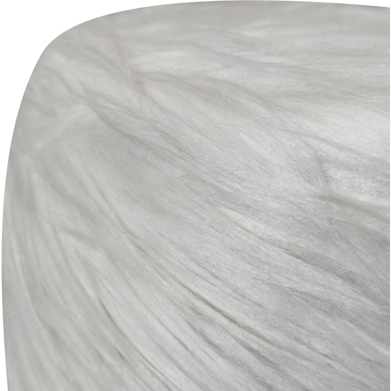 foto del prodotto miasuite poggiapiedi bianco, poggiapiedi circolare alto 27 cm pouf in pelle scamosciata impermeabile, piedi in legno
