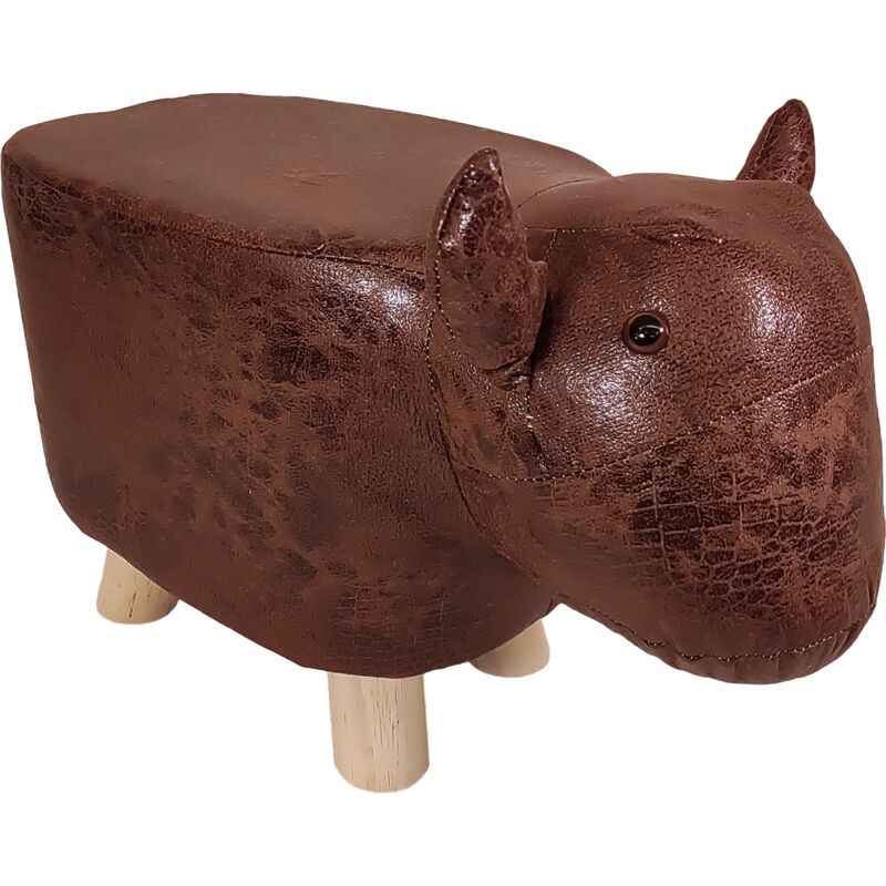 foto del prodotto miasuite poggiapiedi pouf a forma di toro alto 28 cm rivestimento impermeabile, piedi in legno