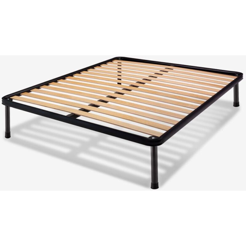 foto del prodotto miasuite - rete alla francese - 140x190 - doghe in legno di faggio, telaio in ferro