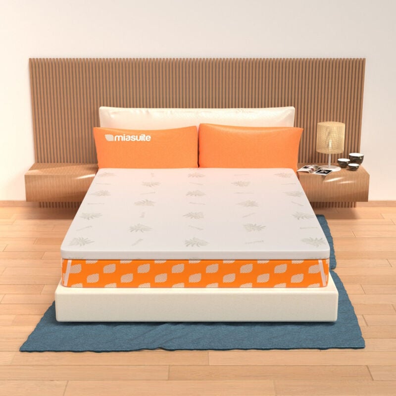 foto del prodotto miasuite topper matrimoniale 160x200 in waterfoam alto 5 cm, sfoderabile, tessuto aloevera correttore h5