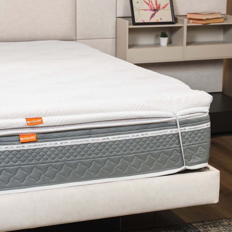 foto del prodotto miasuite topper memory foam 170x200 alto 5 cm, a portanza differenziata, sfoderabile correttore h5