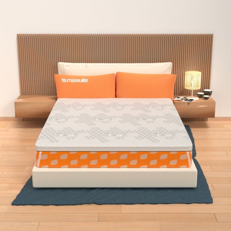 foto del prodotto miasuite topper memory foam singolo 90x200 alto 5 cm, rivestimento dry amicor, sfoderabile correttore h5