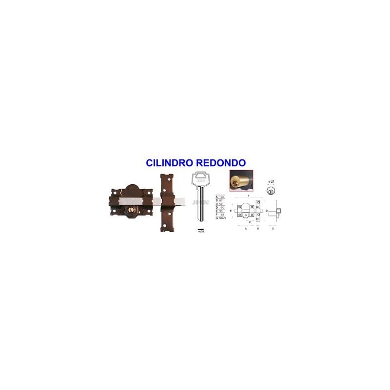 foto del prodotto mibricotienda avl 8101 cs 182ll105 p catenaccio tondo 70 mm 3 chiavi 2 lati