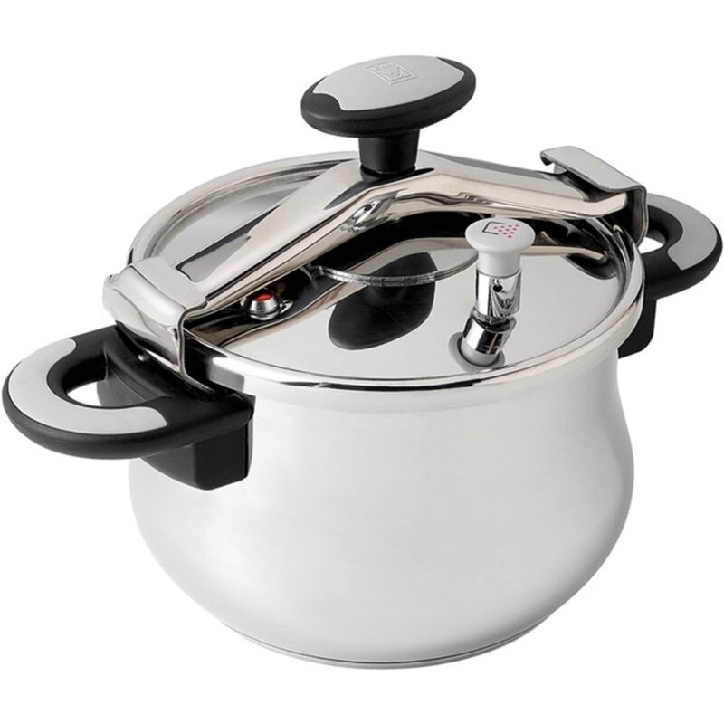 foto del prodotto mibricotienda bra new star, pentola a pressione in acciaio inox 18 10, con coperchio a ponte, 11 l