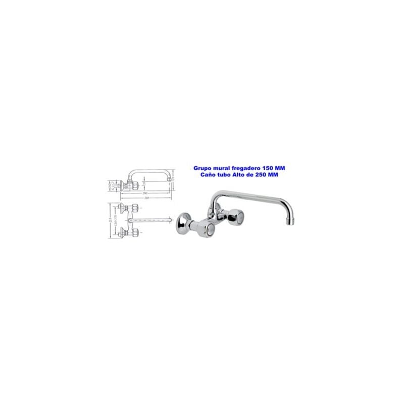 foto del prodotto mibricotienda genebre grupo mural lavello 15 cm tubo alto bocca 25 cm 68193 114566
