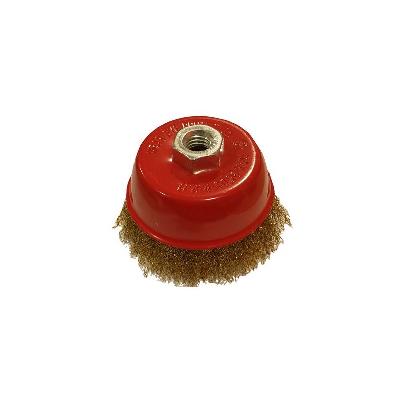 foto del prodotto mibricotienda spazzola a tazza 60 mm m14 brico filo ondulato ottone 35452007