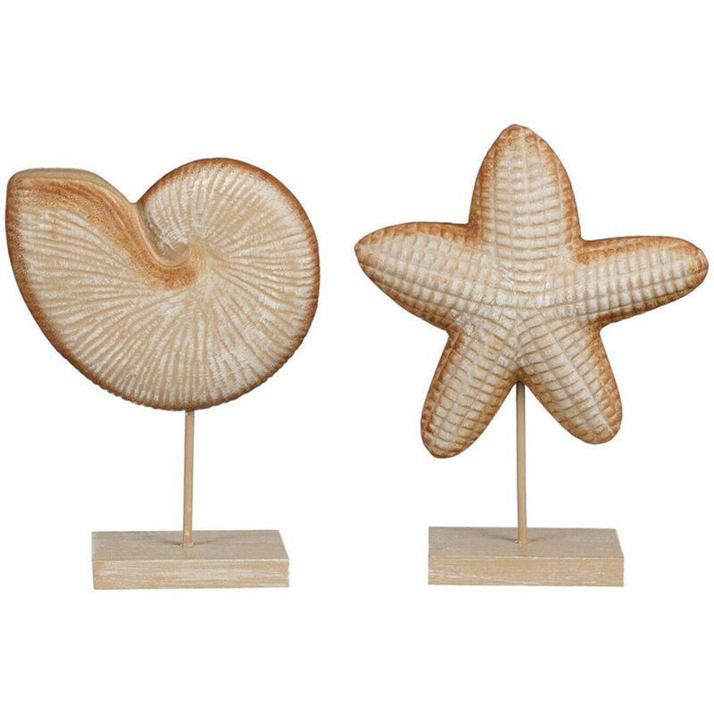 foto del prodotto mica decorations statua decorativa marrone chiaro conchiglia stella marina 24 x 17 x 17 cm